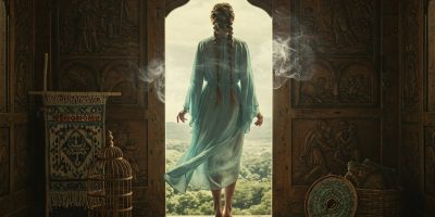 femme rêve d'une porte, d'une maison