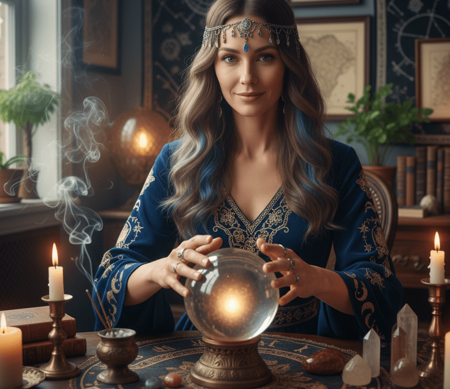 femme voyante boule de cristal